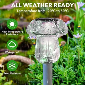 Lámpara Solar LED para Jardín con Forma de Hongo, Apertura Automática, Batería Reemplazable, Resistente <span class=keywords><strong>al</strong></span> Agua, Iluminación Nocturna para Paisajes, Caminos y Patios - Product Image 2