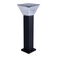 Lampadaire solaire à facettes de fabrication directe, diffuseur taillé en diamant IP65, panneau intégré, noir mat, pour allée de jardin