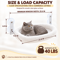 Perchoir de fenêtre pour chat robuste pour grands chats Siège de hamac peu encombrant avec verrouillage de sécurité