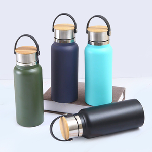 2025 bán chạy themoflask thép không gỉ miệng rộng cách điện thủy nước chai nhiệt chai với nắp tre - Product Image 3