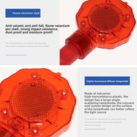 Feu de signalisation portatif rechargeable à LED réfléchissant pour cône de signalisation routière, idéal pour les chantiers de construction nocturnes et les zones de signalisation de circulation.