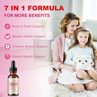 Gouttes liquides de calcium liposomal, magnésium, zinc, bore, vitamine D3 K2, marque privée OEM, pour femmes et enfants, saveur fraise naturelle, liquide oral