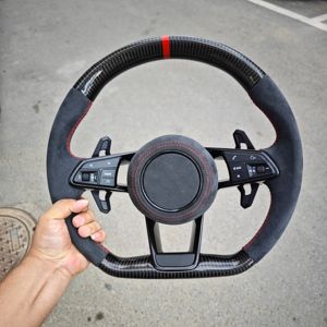 Volant de <span class=keywords><strong>sport</strong></span> en cuir pour <span class=keywords><strong>Audi</strong></span> A3 A4 A4L A5 B8 A6 Q5 Q7 RS4 RS3 RS7 RS6 B9 ancien modèle amélioré nouveau modèle Premium - Product Image 6