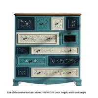 Commode à cinq ou six tiroirs en bois massif de style américain, peinte à la main, vieillie, mobile, meubles de maison