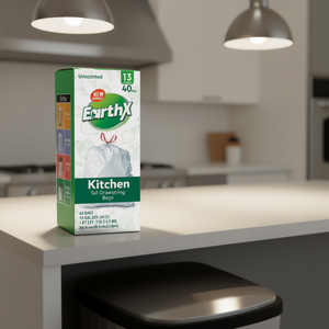 Sacchetti per Rifiuti con Cordoncino EarthX, 13 Galloni, 40 Pezzi, Non Profumati, in LDPE, Multiuso per Rifiuti Alimentari - Product Image 2