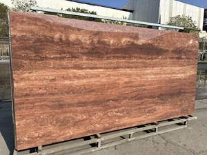 Cổ Phiếu Có Sẵn Châu Âu Màu Đỏ Travertin Bóng Đánh Bóng Kích Thước Lớn 1600*3200 Thiêu Kết Đá Cho Sàn - Product Image 4