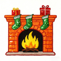 Patch brodé à sequins en forme d'élan, thème Joyeux Noël, personnalisable, vente en gros