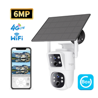 Caméra de sécurité Ubox 6MP à double objectif 2-en-1 étanche IP66 PTZ 4G LTE Batterie solaire CCTV sans fil Camara IP