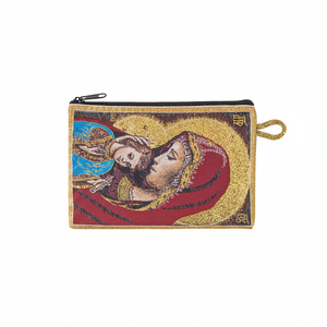Cartera y Monedero Tejido con Diseño de la Virgen María y el Niño Jesús, Iconografía Cristiana, Regalo Católico - Product Image 2