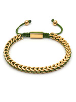 Bracelet GOLDIX pour homme, style punk, en acier inoxydable, maillons macramé, tressé à la main, ajustable, personnalisé, pour fiançailles, plaqué or 18 carats, tendance