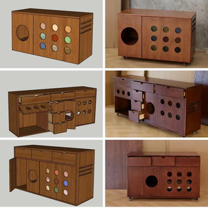 <span class=keywords><strong>Prix</strong></span> d'usine Meubles en bois pour chats Armoire multifonction pour animaux de compagnie avec litière, salle à manger et stockage - Product Image 1