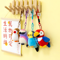 Jouets en peluche perroquet mignons personnalisés, pendentif de sac à dos, breloque décorative, ornement de bureau