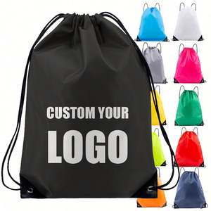 Wholesale Custom Logo Plain Polyester <b>Drawstring</b> Bag Eco Friendly Nylon Carry <b>Backpack</b> Sport Gift Bag <b>Drawstring</b> Bag Promotional - Product Image 1