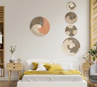 Décoration d'intérieur vietnamienne, paniers de rangement pour fruits faits à la main, bols ronds et ovales, paniers de rangement muraux tissés, ensembles de décoration murale en jonc de mer