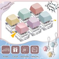 Fanhua personnalisé clavier casquettes porte-clés PVC lumière clavier interrupteur Fidget jouet mousqueton clé Fidget Clicker matière plastique
