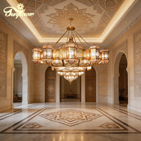 Lustre LED Grand Format Doré pour Mosquée, Salle de Prière, Restaurant, Hôtel - Décoration Intérieure de la Mosquée