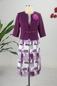 Trajes de Vestir con Estampado Moderno Azul para Mujer, Conjuntos de Ropa para Mujer Talla Grande, Traje de Iglesia para Dama - Product Image 4
