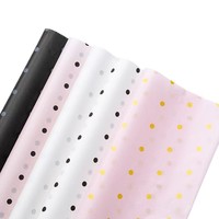 Pengisi Kertas Serut Motif Bunga Polkadot Hitam Ramah Lingkungan, Dapat Didaur Ulang, Khusus Fashion, Tahan Kelembapan, Untuk Pakaian