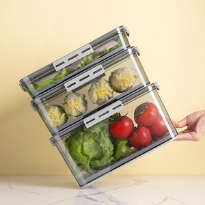 Küche Großraum Kühlschrank Aufbewahrung sbox Luftdicht Kunststoff Transparent Gefrier schrank <span class=keywords><strong>Organizer</strong></span> Kühlschrank Lebensmittel Aufbewahrung sbox - Product Image 4