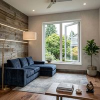 Fenêtre à battant manuelle moderne avec manivelle, verre trempé isolant et insonorisant pour hôtels, villas et usage résidentiel