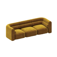 Canapé modulable style rétro simple petit salon design reproduction version chenille velours tissu canapé trois personnes
