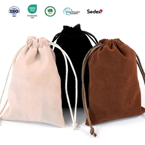 Wholesale Customizable Size Drawstring Flocking <b>7</b>*9cm Jewelry Pouch High Quality Luxury Gift Promotions Fine Jewelry Pouches - Product Image 1