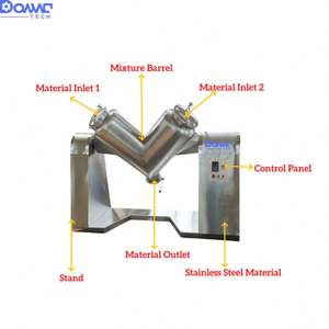 Mezcladora Homogeneizadora de Laboratorio de Alta Productividad, Tipo V de Doble Brazo, 200L, para Polvo de Pigmento Industrial, Acero Inoxidable SUS 304 - Product Image 6
