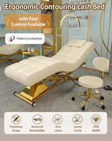 Lit de massage électrique facial pliable de luxe moderne pour l'extérieur avec des fonctionnalités réglables pour une utilisation en salon de beauté et en spa