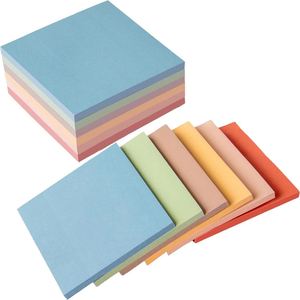 Assorted Morandi Paper Sticky Notes Set-6 Colors Self-Adhesive <b>Memo</b> <b>Pads</b> for Office Organization & School Stationery - Product Image 1