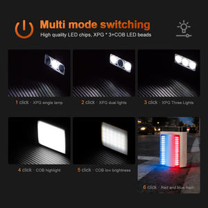 Lampe frontale portable WOSEN Cob avec lumière latérale, capteur magnétique à ondes, super lumineuse, LED rouge, blanc, bleu - Product Image 3