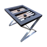 Table de jeu de backgammon et d'échecs en cuir personnalisable avec support et jetons de jeu