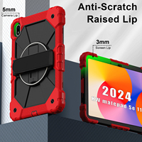 Étui robuste anti-chute pour Huawei MatePad SE 11 2024 avec support rotatif à 360°, dragonne et bandoulière, bicolore, OEM ODM