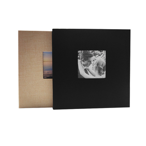 Album <span class=keywords><strong>photo</strong></span> vintage autocollant en tissu de lin pour mariage, format 26*27cm, vente en gros - Product Image 1
