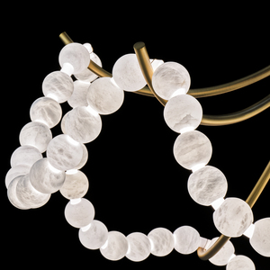 Tùy chỉnh phong cách Pháp phòng khách mặt dây đèn cho cầu thang vòng tròn Đèn trần đính cườm Alabaster vòng hình dạng ánh sáng mặt dây chuyền - Product Image 4