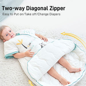 2.5 TOG Baby sac de couchage peut être porté en <span class=keywords><strong>hiver</strong></span> avec 100% coton anglais transition swaddle sac de couchage avec fermeture à glissière bidirectionnelle - Product Image 5