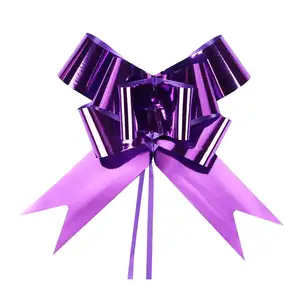 Meseey 50 Lazos De Satén De 3 Pulgadas, Color Morado Lavanda, Preatados, Para Bolsas De Golosinas, Cesta De Envoltura De Regalo, Boda, Baby Shower, Cumpleaños, Fiesta De Navidad (3 Pulgadas, Morado