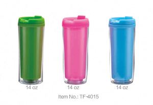 Green <b>Plastic</b> Tumbler With Lid Spill Proof Travel Cup Straight Modern Design - Product Image 2