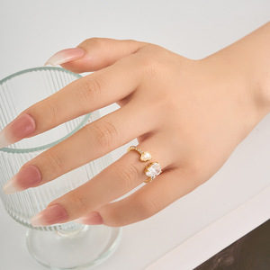 Luxury Zircon Shell Gourd Open <b>Ring</b> <b>Adjustable</b> Index Finger <b>Ring</b> New Style Jewelry Gift - Product Image 2