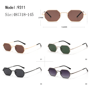 Gafas de Sol Unisex con Marco Metálico Octagonal, Lentes Marrones, 100% Protección UV, Moda Casual para Adultos - Product Image 4