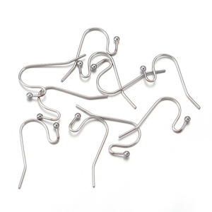 Ganchos para pendientes de acero inoxidable 304 con cuentas, ganchos de bola para la fabricación de pendientes DIY, accesorios de joyería - Product Image 5