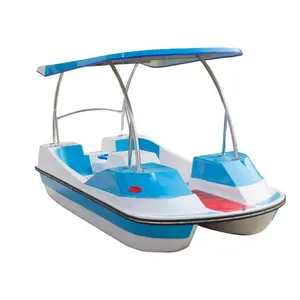 Barco con pedal de agua de fibra de vidrio personalizado para niños, barco de cabina de ocio de buena calidad, nuevo diseño