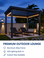 Pergola motorisée à lames orientables en alliage d'aluminium, écologique, pour l'extérieur, yoga, méditation, jardin, studio, taille personnalisée, OEM