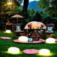 Globe de pierre artificielle moderne à énergie solaire LED RGBW pour parking extérieur, jardin, paysage, pelouse, lumières solaires en pierre