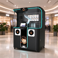 Kiosque robot barista à bras robotisé 6 axes, distributeur automatique en acier inoxydable avec écran tactile et impression de latte art