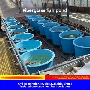 Bassin à poissons en fibre de verre, rond ou carré, pour l'élevage et l'éclosion des poissons, grand format, assemblé, personnalisable, moulé à la main - Product Image 6