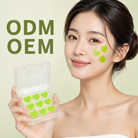 Patch Hydrocolloïde Vert Cœur Charmant à Ajustement Parfait, Dissolvable, avec Micro-Aiguilles, pour le Traitement des Imperfections Cutanées