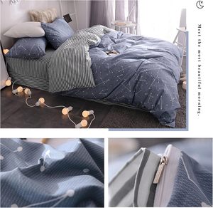 3 mảnh Duvet cover thiết lập 100% bông chòm sao mô hình Duvet cover với 2 vỏ gối, Reversible sọc in <span class=keywords><strong>bedding</strong></span> Set - Product Image 4