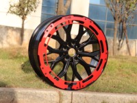Rines de Aleación de 18/20 Pulgadas, 5 Birlos, Acabado Negro Brillante con Borde Rojo, Diseño de Rayos Divididos, para SUV y Sedán