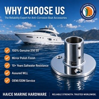 Accessoires de quincaillerie pour bateaux et yachts, base de garde-corps ronde en acier inoxydable 316, 90 degrés, tube de 30 mm, fixation de main courante, poteau de maintien