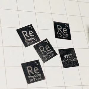 イーメダ <span class=keywords><strong>Re</strong></span>-50 99.99% 高純度 レニウム金属シート 0.3g 10x10x0.1mm 寸法 元素コレクション - Product Image 1